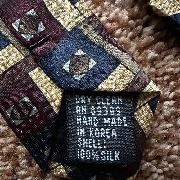 Louis Roth Necktie Hand Made Silk Multicolor Abstract Geometric - Picture 2 of 4